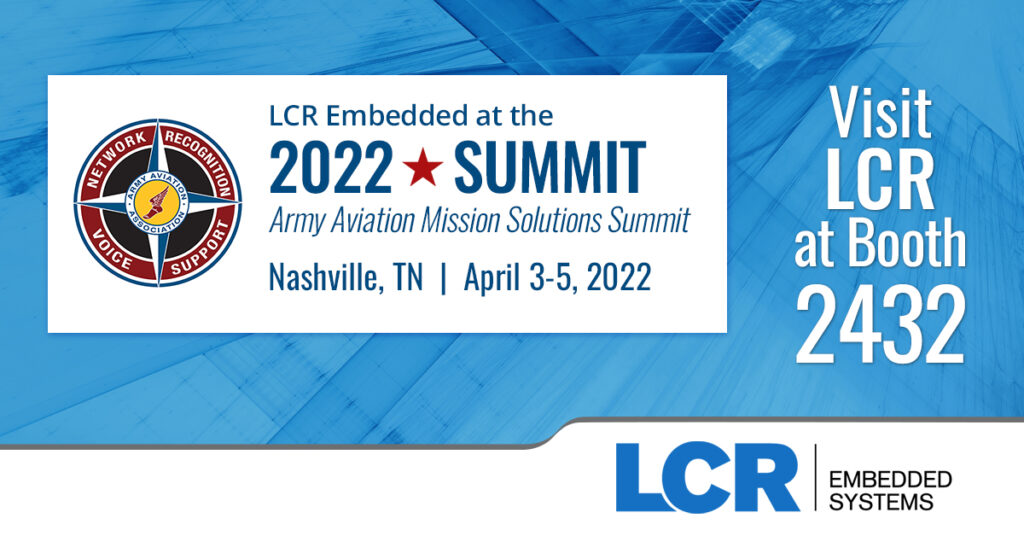 LCR Embedded Systems at AAAA Army Aviation Mission Solutions Summit booth 2432